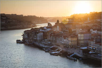 Poster Porto bei Sonnenuntergang, Portugal