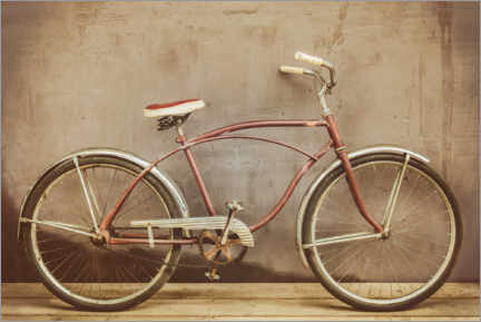 Póster Bicicleta de crucero de playa oxidada