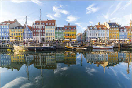 Poster  Reflexionen entlang des Nyhavn in Kopenhagen - Mike Clegg Photography