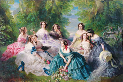 Wall print Empress Eugenie surrounded by her court ladies - Franz Xaver Winterhalter