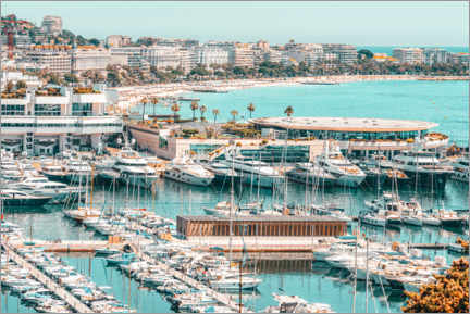 Póster Puerto de Cannes en el Mediterráneo