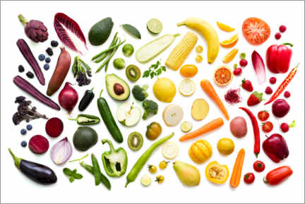 Poster  Fruits et légumes frais colorés
