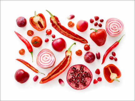 Poster Fresh red fruits and vegetables