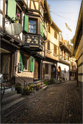Poster Historical street view in Eguisheim