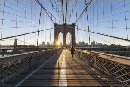 Poster Brooklyn Bridge bei Sonnenaufgang