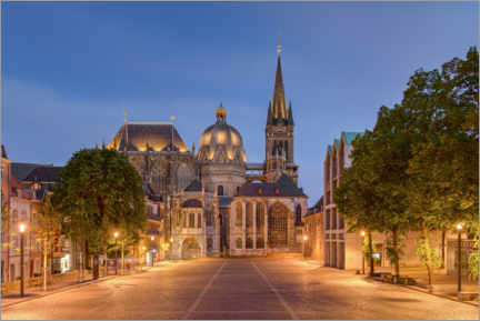 Poster Aachener Dom am Abend