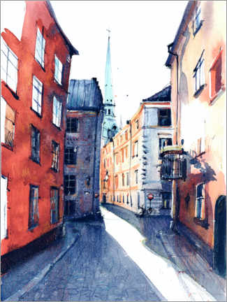 Lienzo Las calles de Estocolmo - Anastasia Mamoshina