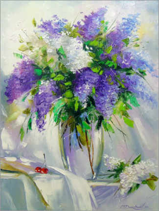 Poster Bouquet de lilas dans un vase
