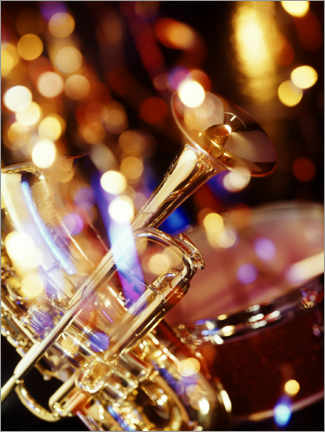 Poster Shiny brass saxophone