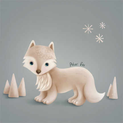 Poster Little polar fox