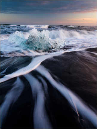 Wandbild  Eis am Strand von Jökulsárlón, Island - Peter Wey