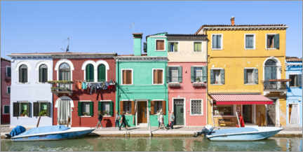 Poster Façades de maisons colorées à Burano