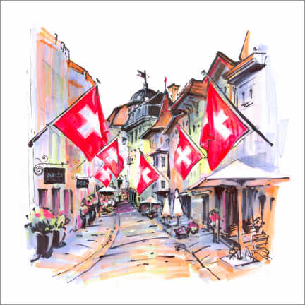 Poster Züricher Altstadt, Schweiz