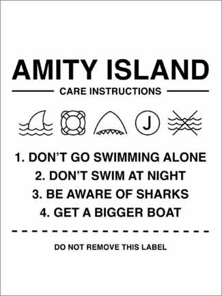 Póster  Amity Island - Care instructions