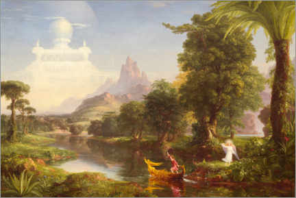 Tableau en verre acrylique  Le voyage de la vie, la jeunesse - Thomas Cole