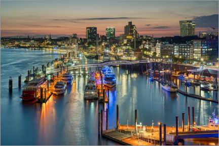 Póster  Vista do rio Niederhafen em Hamburgo - Michael Valjak