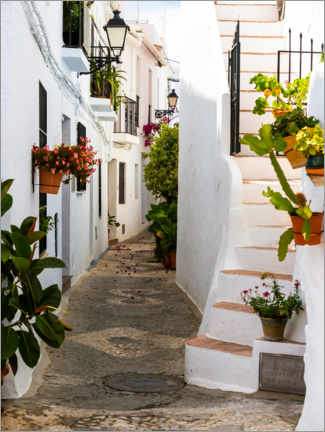 Plakat White houses in a narrow alley
