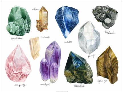 Akryylilasitaulu Healing Crystals III - Grace Popp
