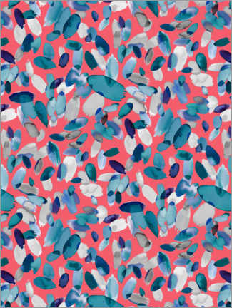 Juliste Pattern in blue red