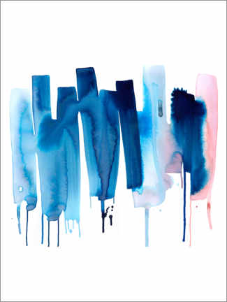 Wandbild  Farbstreifen minimal blau - Ninola Design