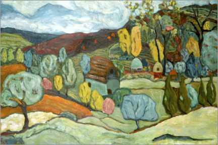 Wandbild  Dorf im Herbst - Deborah Eve Alastra