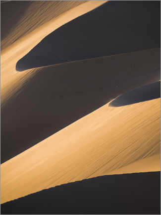 Póster Dunas de arena en el desierto al atardecer