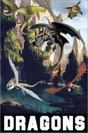 Obraz  Dragons - ujeżdżanie smoka