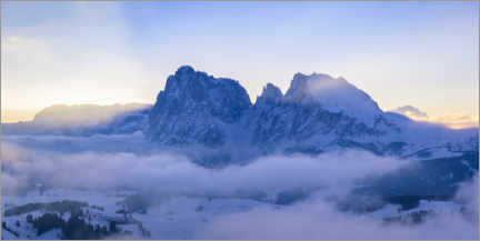 Póster Panorama de Langkofel y Plattkofel