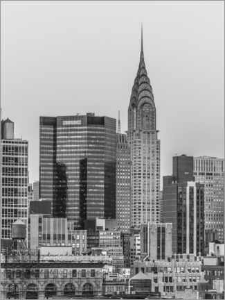 Póster Vista del edificio Chrysler, b/n