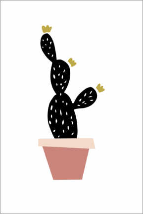 Poster Cactus in a pink pot