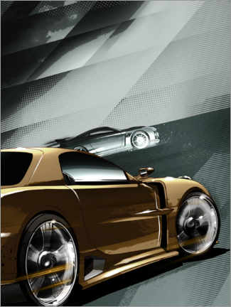 Poster F & F - Golden car