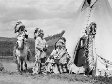 Leinwandbild  Sioux vor einem Tipi
