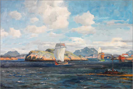 Poster Paysage côtier avec Nordlands-Skjekten