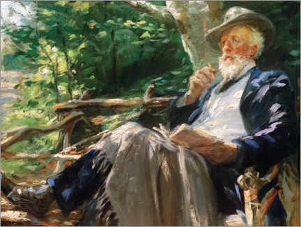 Print  Portrait of the poet Holger Drachmann in the Skagen Forest - Peder Severin Krøyer