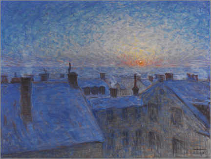 Poster Sonnenaufgang über den Dächern