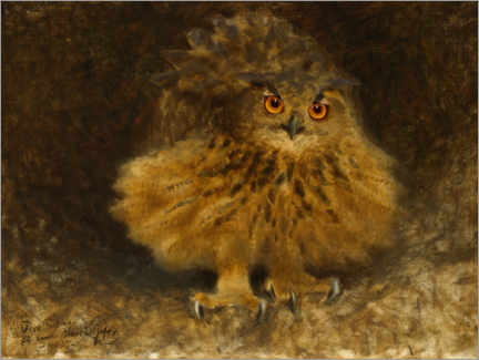 Tavla  An eagle owl - Bruno Andreas Liljefors