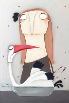 Wandbild  Liane Markowicz brät sich einen Storch - Theresa Franziska Jänisch