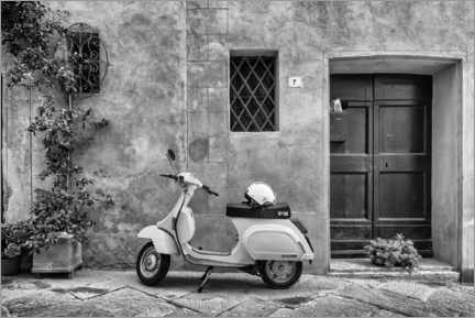Aluminiumsbilde  Scooter svart-hvitt - Mikolaj Gospodarek
