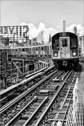 Wandbild  Schwarzes Manhattan - Linie 7 Queens - Philippe HUGONNARD