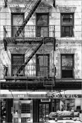 Poster  Manhattan noir - Façade du bâtiment Soho - Philippe HUGONNARD