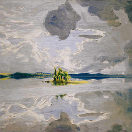 Poster Clouds above a lake