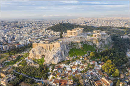 Póster La Acrópolis de Atenas desde un dron