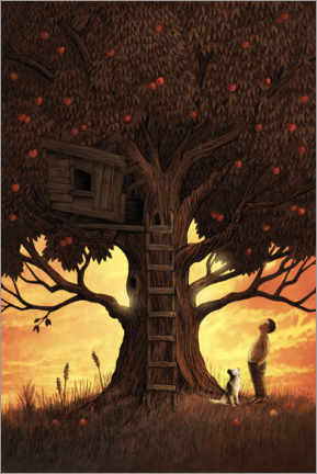 Poster Unter dem Apfelbaum
