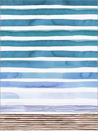 Poster Strisce marine dell'acquerello