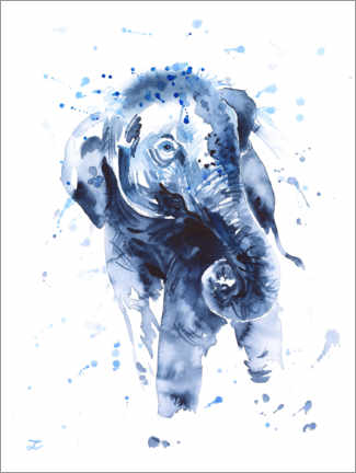 Poster Éléphant, veau