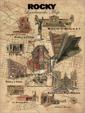 Wall print  Rocky movie map - Artbase79