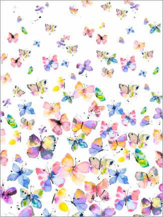 Wandbild  Bunte Schmetterlinge - Ninola Design