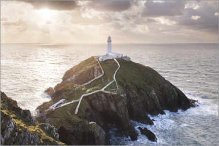 Poster Phare sur Rock Island au coucher du soleil