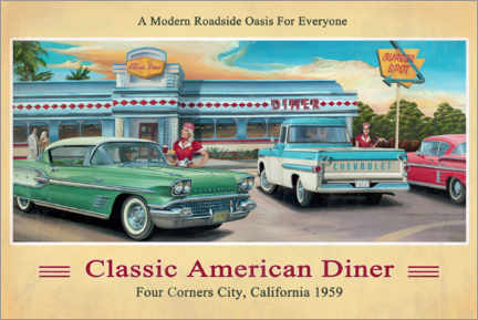 Lærredsbillede  American Diner - Georg Huber