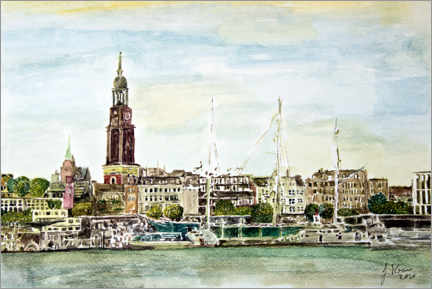 Poster View of St Michaelis, Hamburg